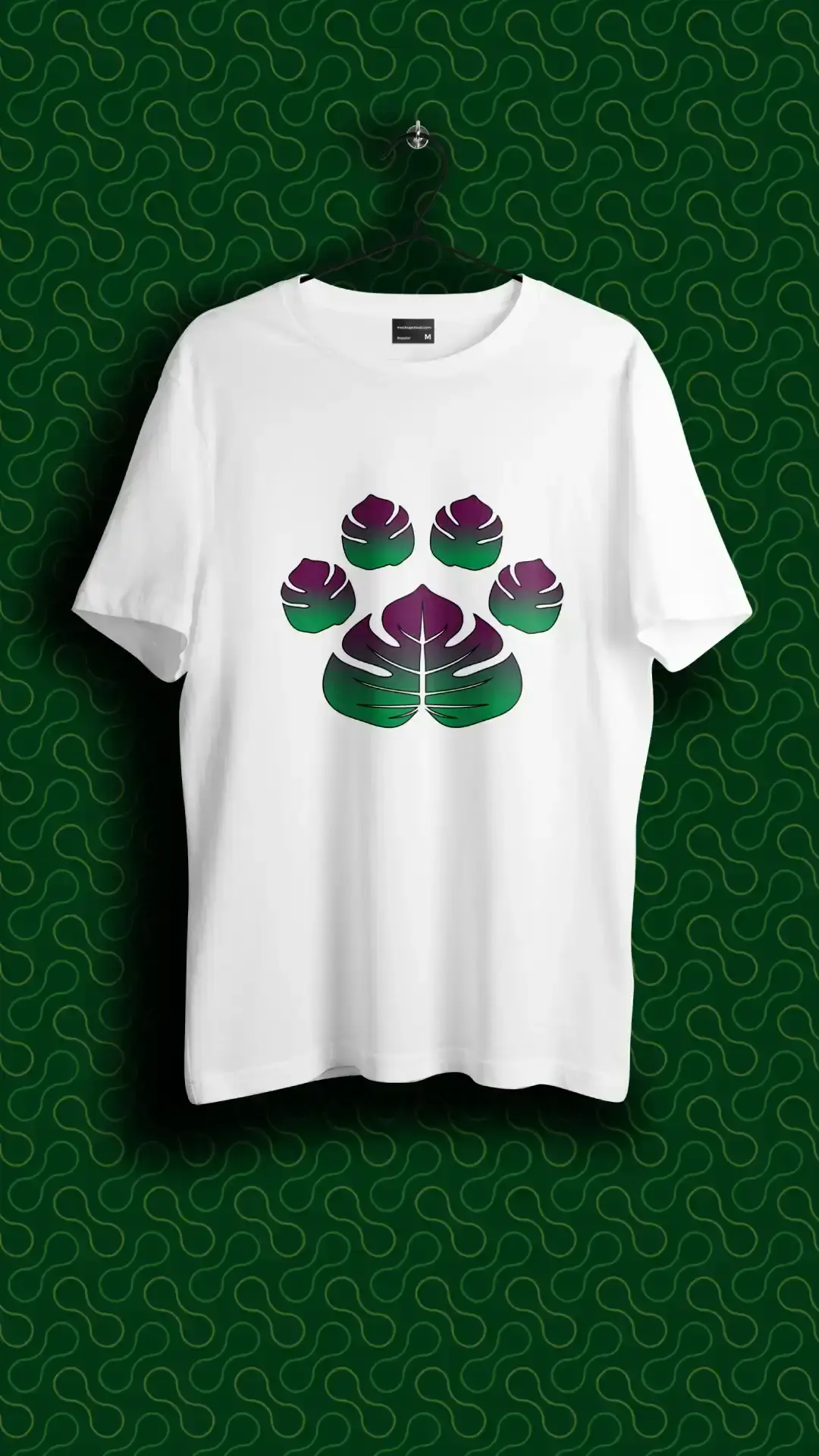 greentrace t shirt mockup on green background