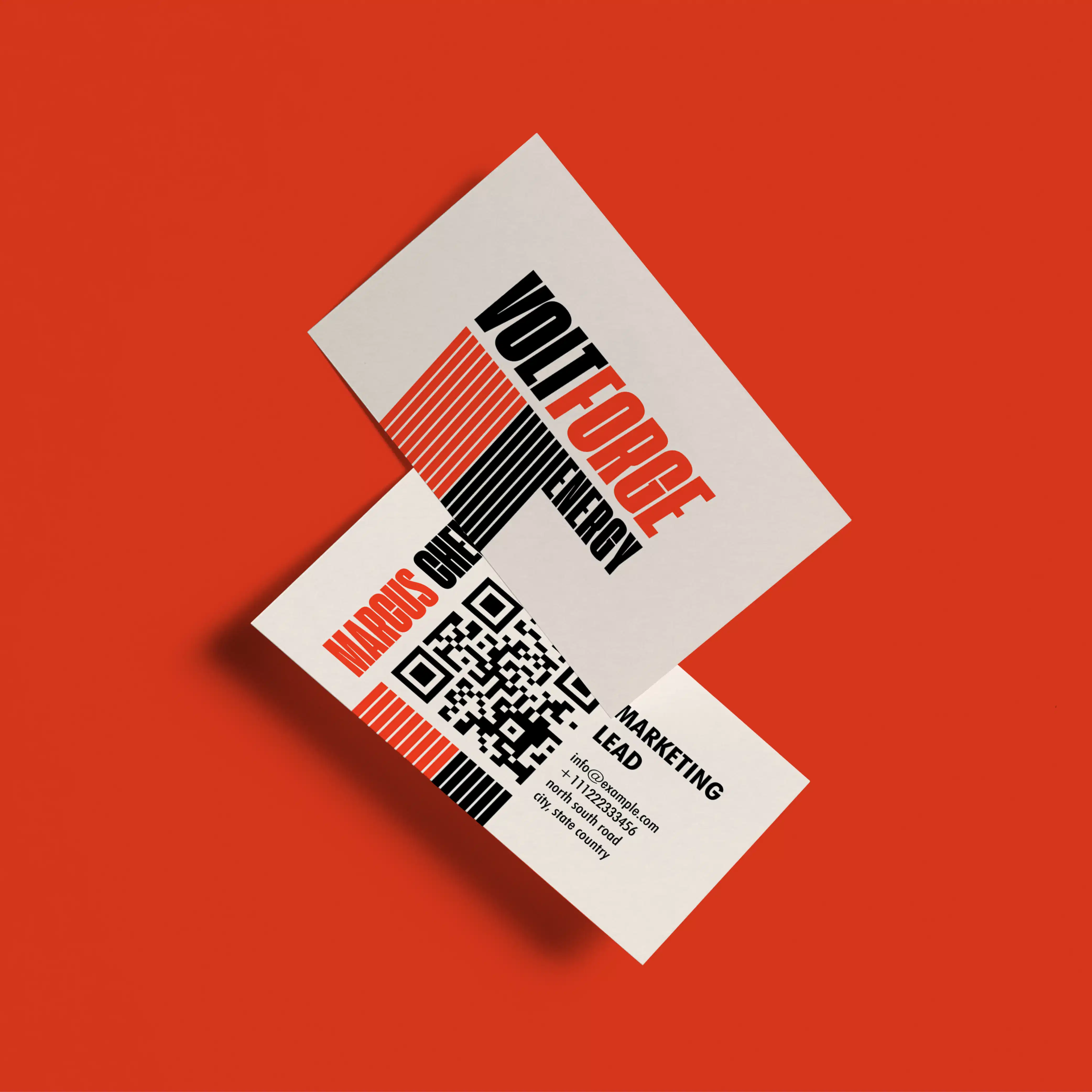a pair of business cards, showing both sides of the same design.